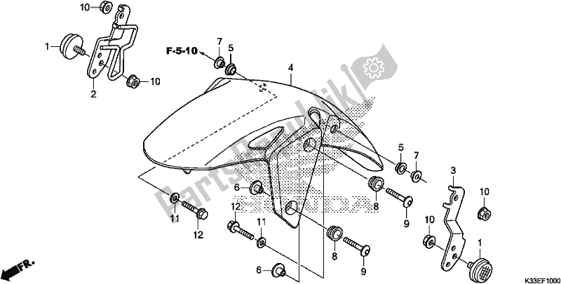 Toutes les pièces pour le Garde-boue Avant du Honda CB 300 FA 2018