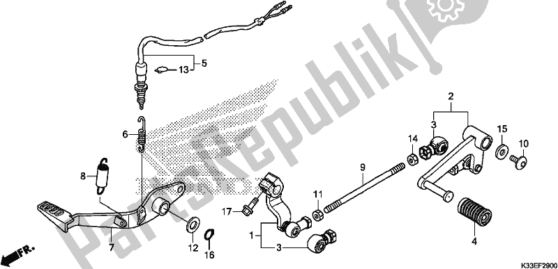 Alle onderdelen voor de Pedaal van de Honda CB 300 FA 2018