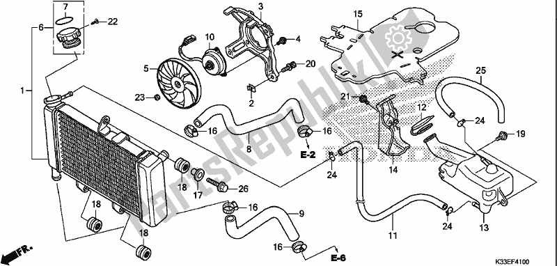 Alle onderdelen voor de Radiator van de Honda CB 300 FA 2018