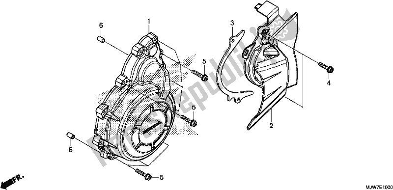 Alle onderdelen voor de A. C. Generator Deksel van de Honda CB 500 FA 2017