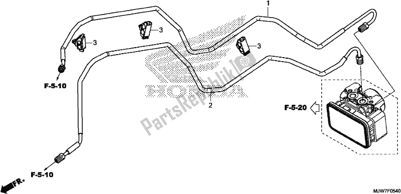 All parts for the Brake Pipe of the Honda CB 500 FA 2017