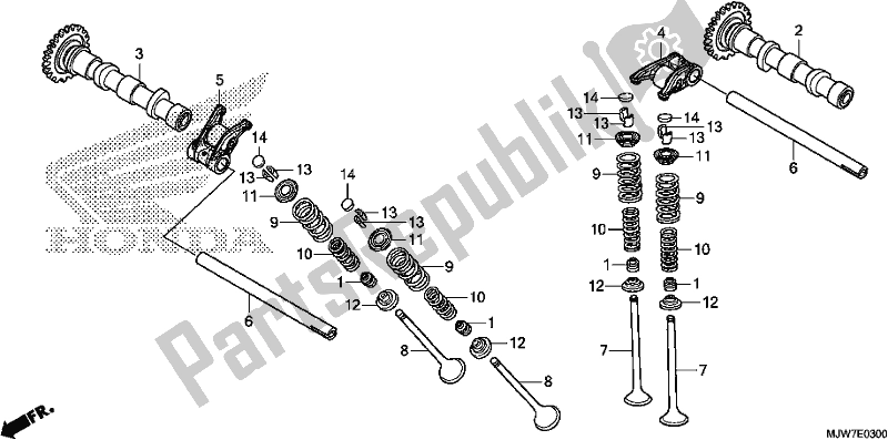 All parts for the Camshaft/valve of the Honda CB 500 FA 2017