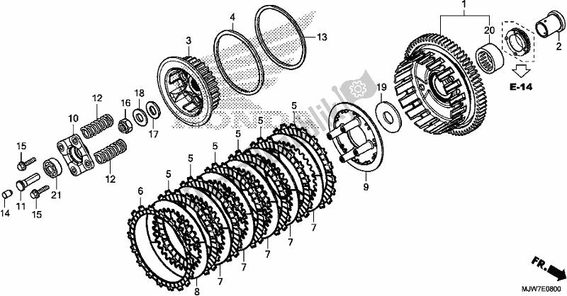 All parts for the Clutch of the Honda CB 500 FA 2017