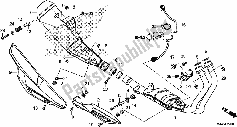 Tutte le parti per il Silenziatore Di Scarico del Honda CB 500 FA 2017