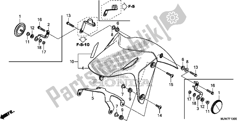 All parts for the Front Fender of the Honda CB 500 FA 2017