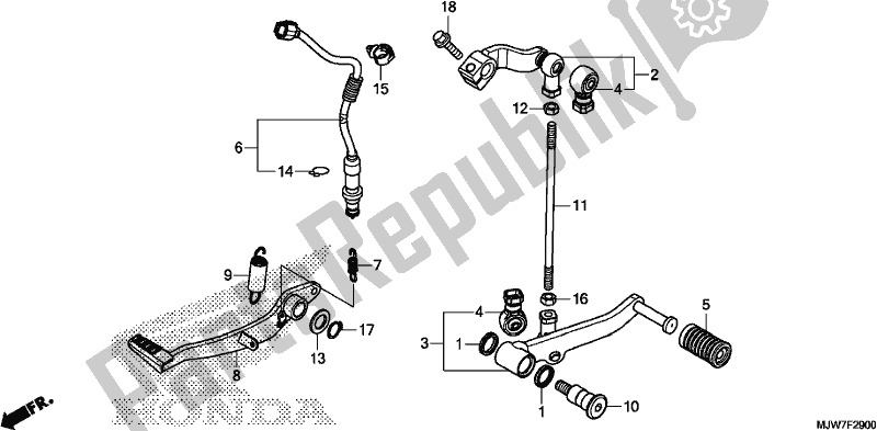 All parts for the Pedal of the Honda CB 500 FA 2017