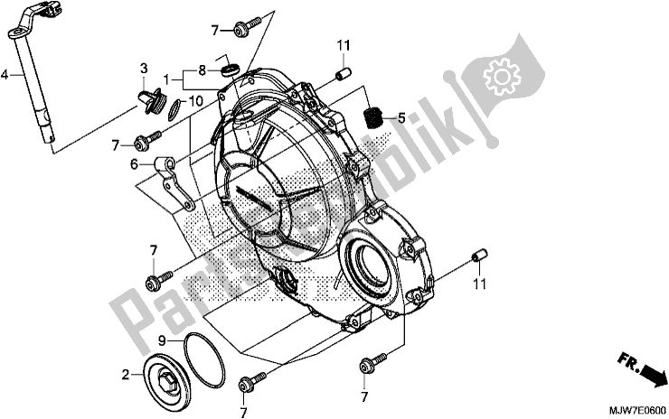 Tutte le parti per il Coperchio Carter Destro del Honda CB 500 FA 2017