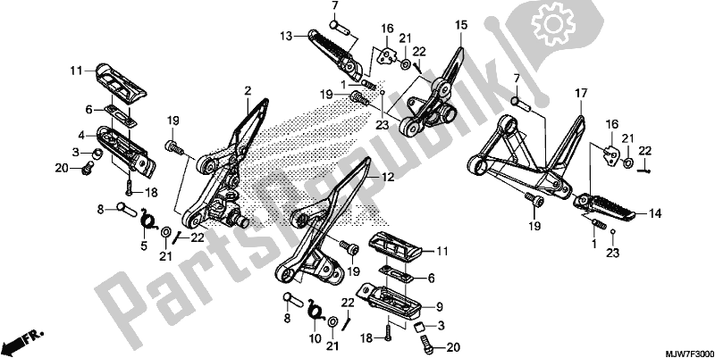 Tutte le parti per il Passo del Honda CB 500 FA 2017