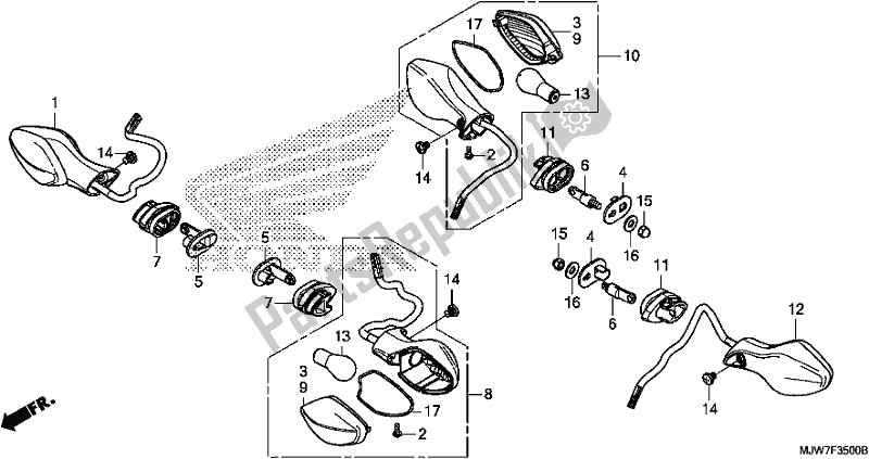 Toutes les pièces pour le Clignotant du Honda CB 500 FA 2017