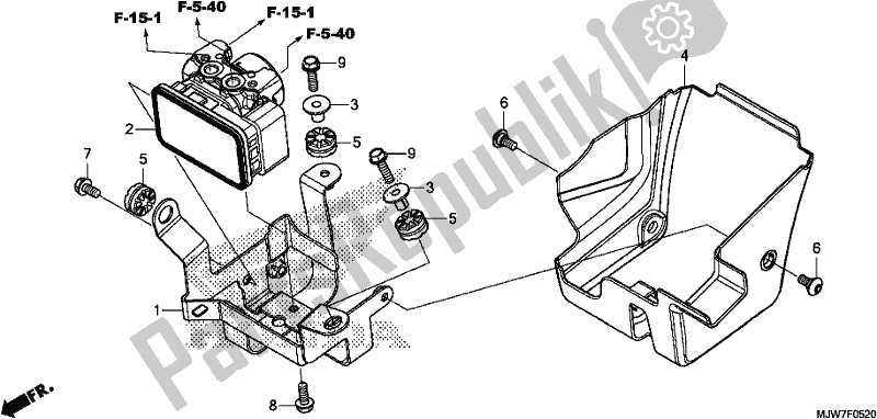 Tutte le parti per il Modulatore Abs del Honda CB 500 FA 2018