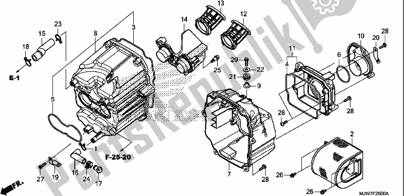 All parts for the Air Cleaner of the Honda CB 500 FA 2018