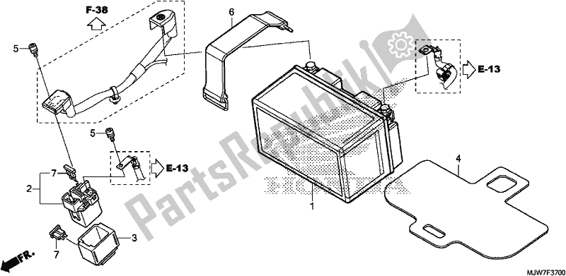 All parts for the Battery of the Honda CB 500 FA 2018