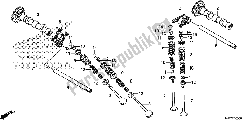 All parts for the Camshaft/valve of the Honda CB 500 FA 2018
