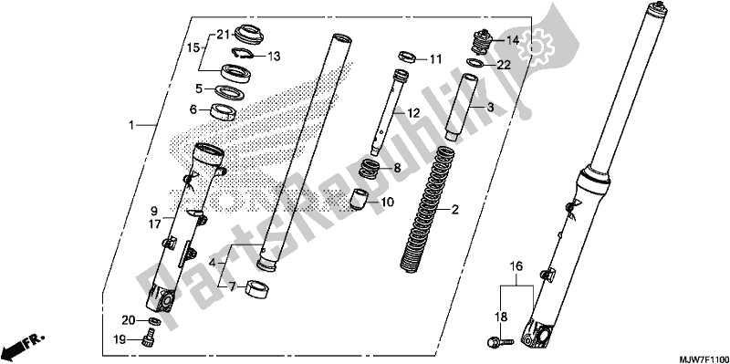 All parts for the Front Fork of the Honda CB 500 FA 2018