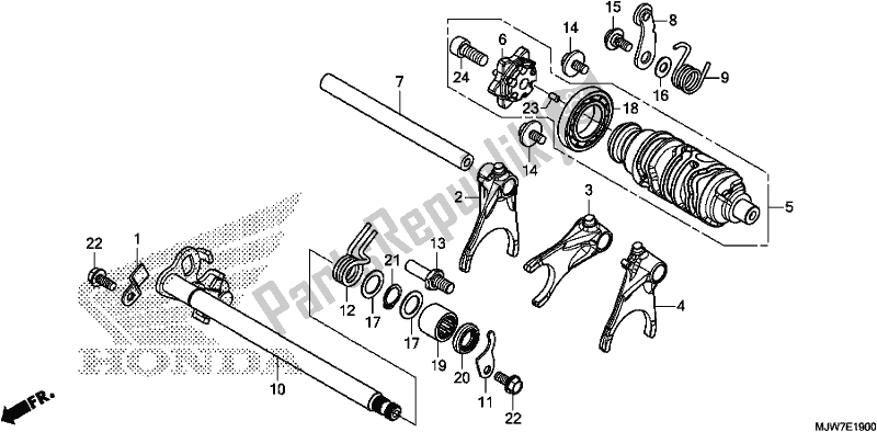 All parts for the Gearshift Drum of the Honda CB 500 FA 2018