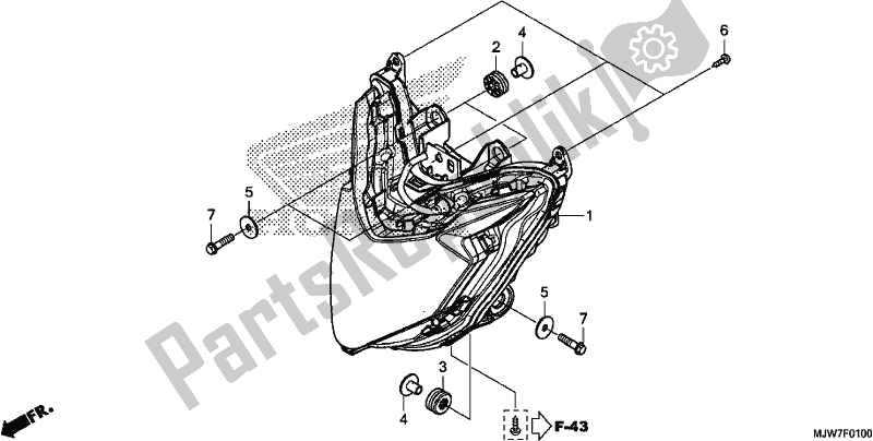 Wszystkie części do Reflektor Honda CB 500 FA 2018