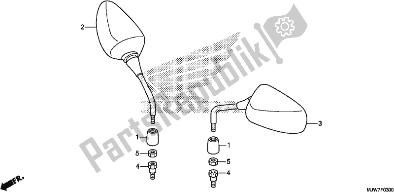 All parts for the Mirror of the Honda CB 500 FA 2018