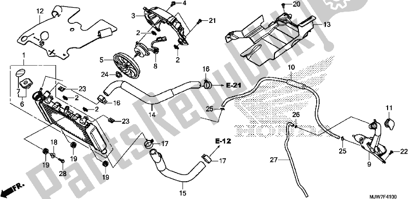 Tutte le parti per il Termosifone del Honda CB 500 FA 2018