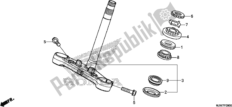 All parts for the Steering Stem of the Honda CB 500 FA 2018