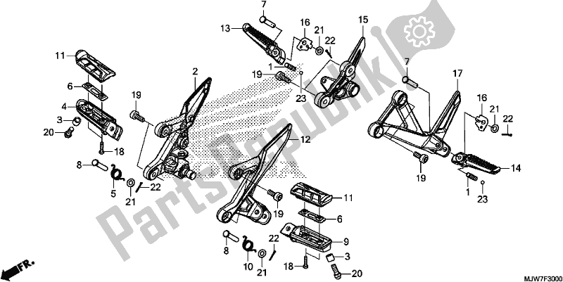 All parts for the Step of the Honda CB 500 FA 2018