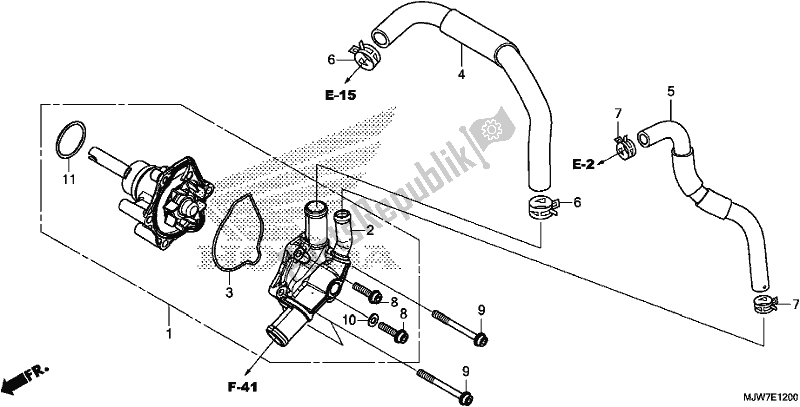 All parts for the Water Pump of the Honda CB 500 FA 2018