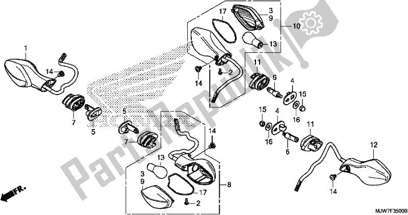 All parts for the Winker of the Honda CB 500 FA 2018