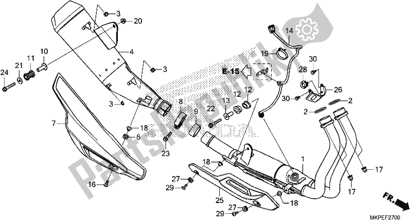 Todas as partes de Silenciador De Exaustão do Honda CB 500 FA 2019