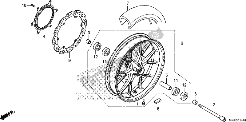 Todas as partes de Roda Da Frente do Honda CB 500 FA 2019