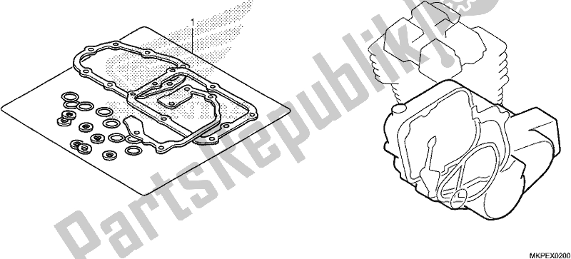 All parts for the Gasket Kit B of the Honda CB 500 FA 2019