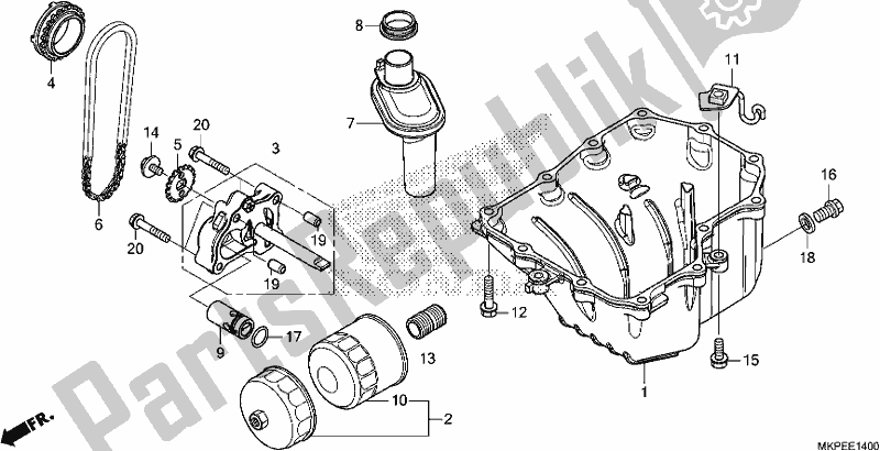 Wszystkie części do Oil Pan/oil Pump Honda CB 500 FA 2019