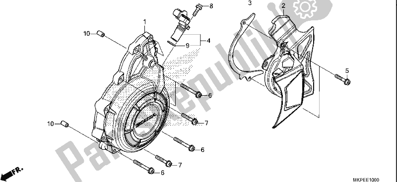 Alle onderdelen voor de A. C. Generator Deksel van de Honda CB 500 FA 2021