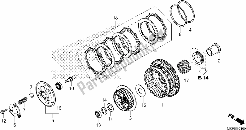 Toutes les pièces pour le Embrayage du Honda CB 500 FA 2021