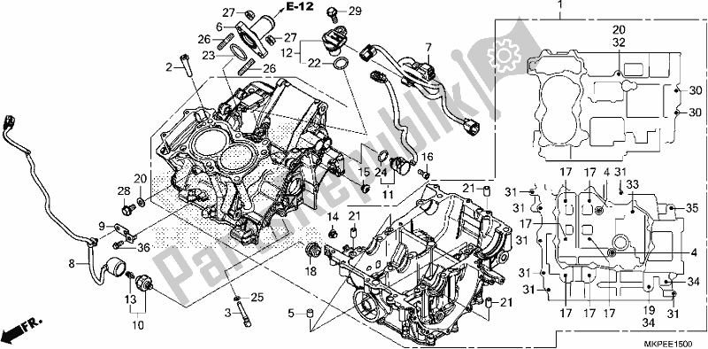 Alle onderdelen voor de Carter van de Honda CB 500 FA 2021