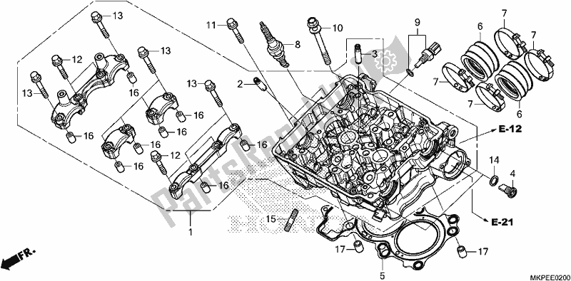 Todas as partes de Cabeça De Cilindro do Honda CB 500 FA 2021