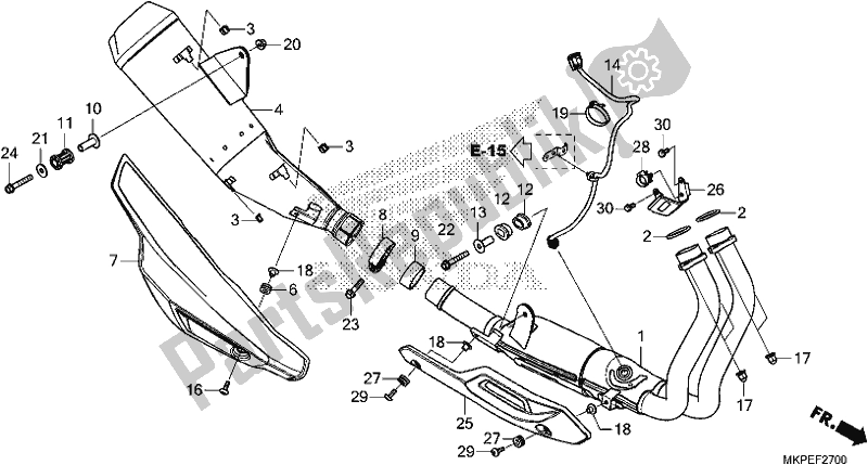 Tutte le parti per il Silenziatore Di Scarico del Honda CB 500 FA 2021