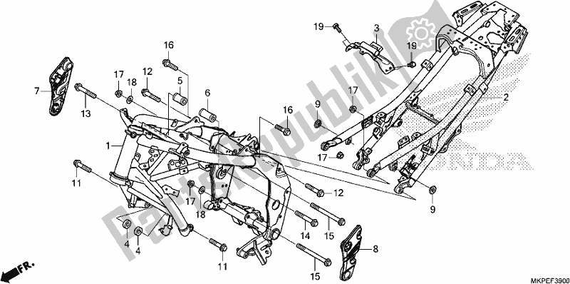 Alle onderdelen voor de Frame Lichaam van de Honda CB 500 FA 2021