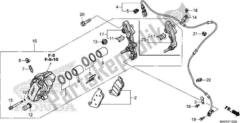 Toutes les pièces pour le étrier De Frein Avant du Honda CB 500 FA 2021