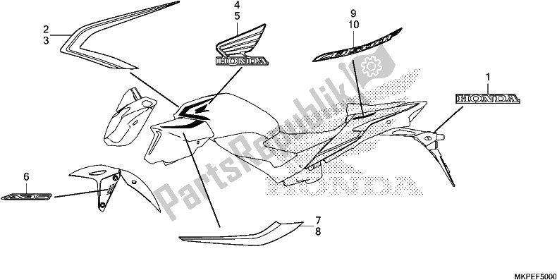 Tutte le parti per il Mark/stripe del Honda CB 500 FA 2021