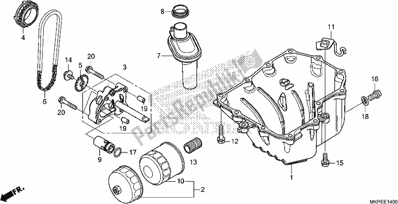 Tutte le parti per il Oil Pan/oil Pump del Honda CB 500 FA 2021