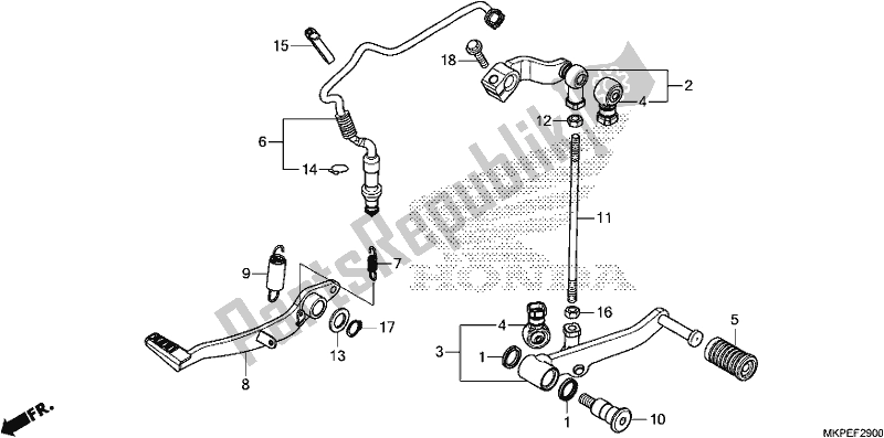 Alle onderdelen voor de Pedaal van de Honda CB 500 FA 2021