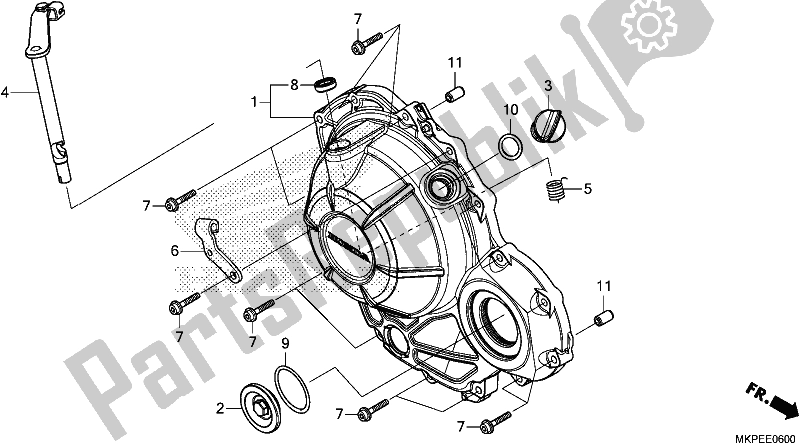 Todas as partes de Tampa Direita Do Cárter do Honda CB 500 FA 2021