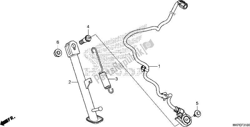 Tutte le parti per il Cavalletto Laterale del Honda CB 500 FA 2021