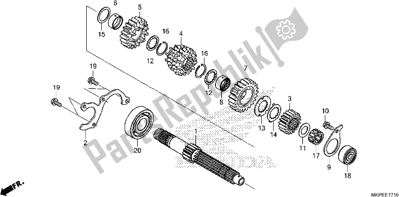 Todas las partes para Transmisión (eje Principal) de Honda CB 500 FA 2021