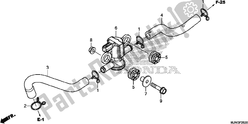 Alle onderdelen voor de Luchtinjectie Magneetventiel van de Honda CB 500 XA 2017