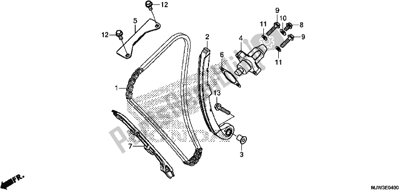 Alle onderdelen voor de Nokkenketting / Spanner van de Honda CB 500 XA 2017