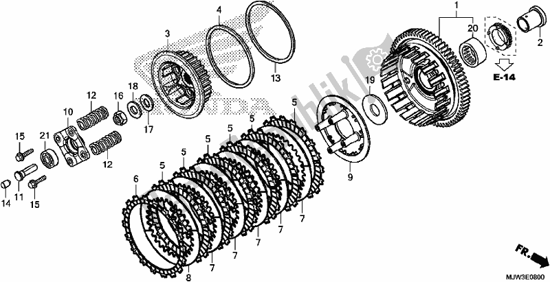 All parts for the Clutch of the Honda CB 500 XA 2017