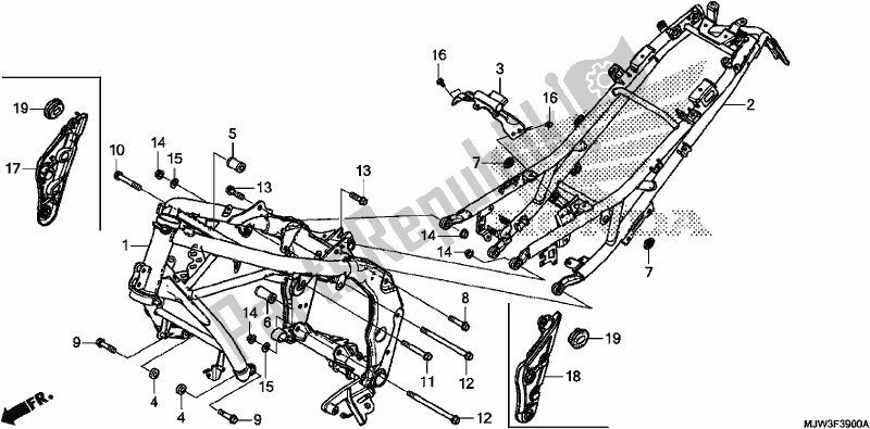 All parts for the Frame Body of the Honda CB 500 XA 2017