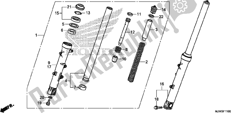 Tutte le parti per il Forcella Anteriore del Honda CB 500 XA 2017