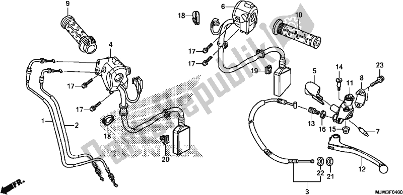 All parts for the Handle Lever/switch/cable of the Honda CB 500 XA 2017