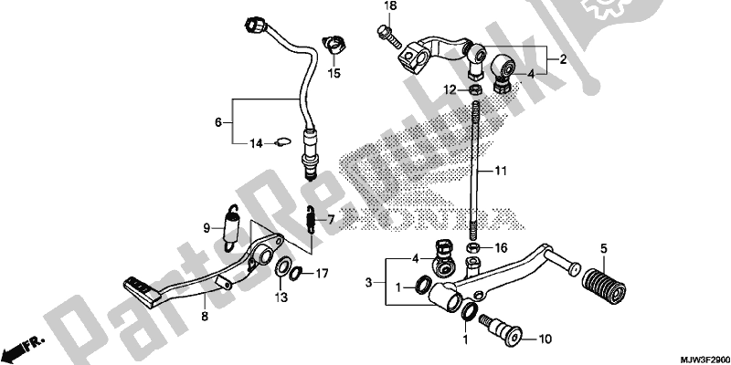 All parts for the Pedal of the Honda CB 500 XA 2017